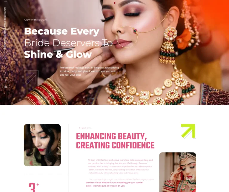At Glow with Roshani, we believe every face tells a unique story, and our passion lies in bringing that story to life through the art of makeup. With a deep commitment to perfection and a keen eye for detail, we create flawless, long-lasting looks that enhance your natural beauty while reflecting your individual style.